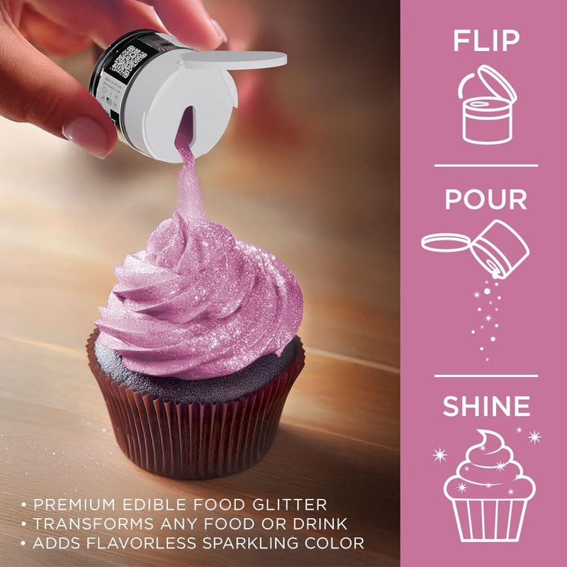 Bakell - Pink Rose Tinker Dust (5g, 1x Jar) Edible Glitter for Food, Desserts, and Beverages! - Image 4
